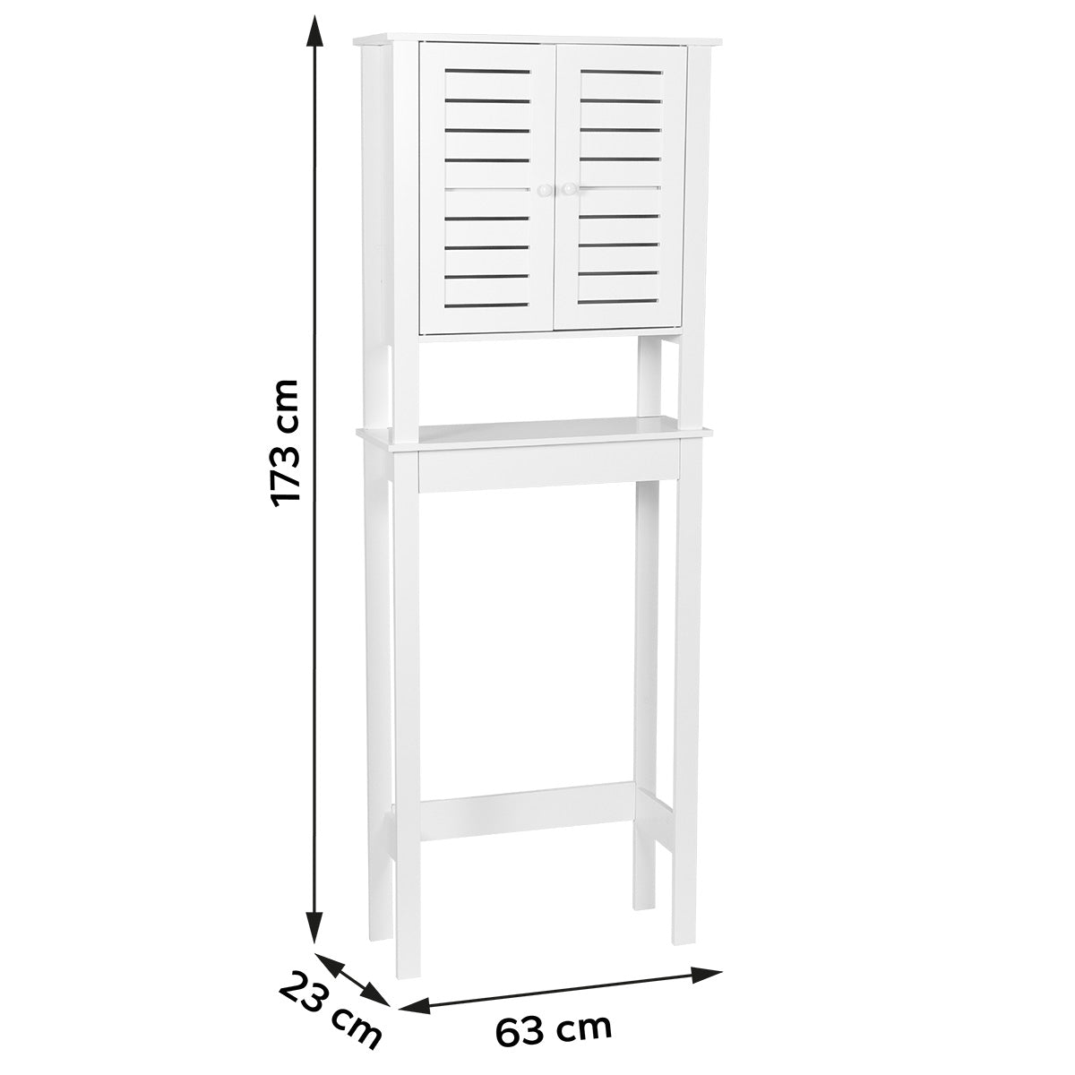 Raft De Toaletă Din MDF Cu 2 Uși + 1 Raft Interior - Santorin
