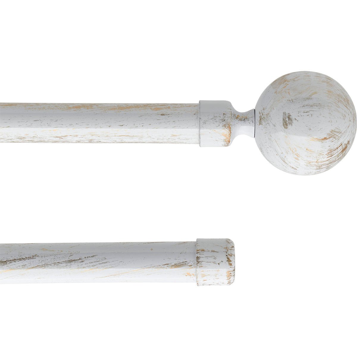 Set Galerie Dublă Extensibilă 120 - 210 CM Paloma Φ19MM - Alb Auriu - Set galerie extensibilă - Softambient