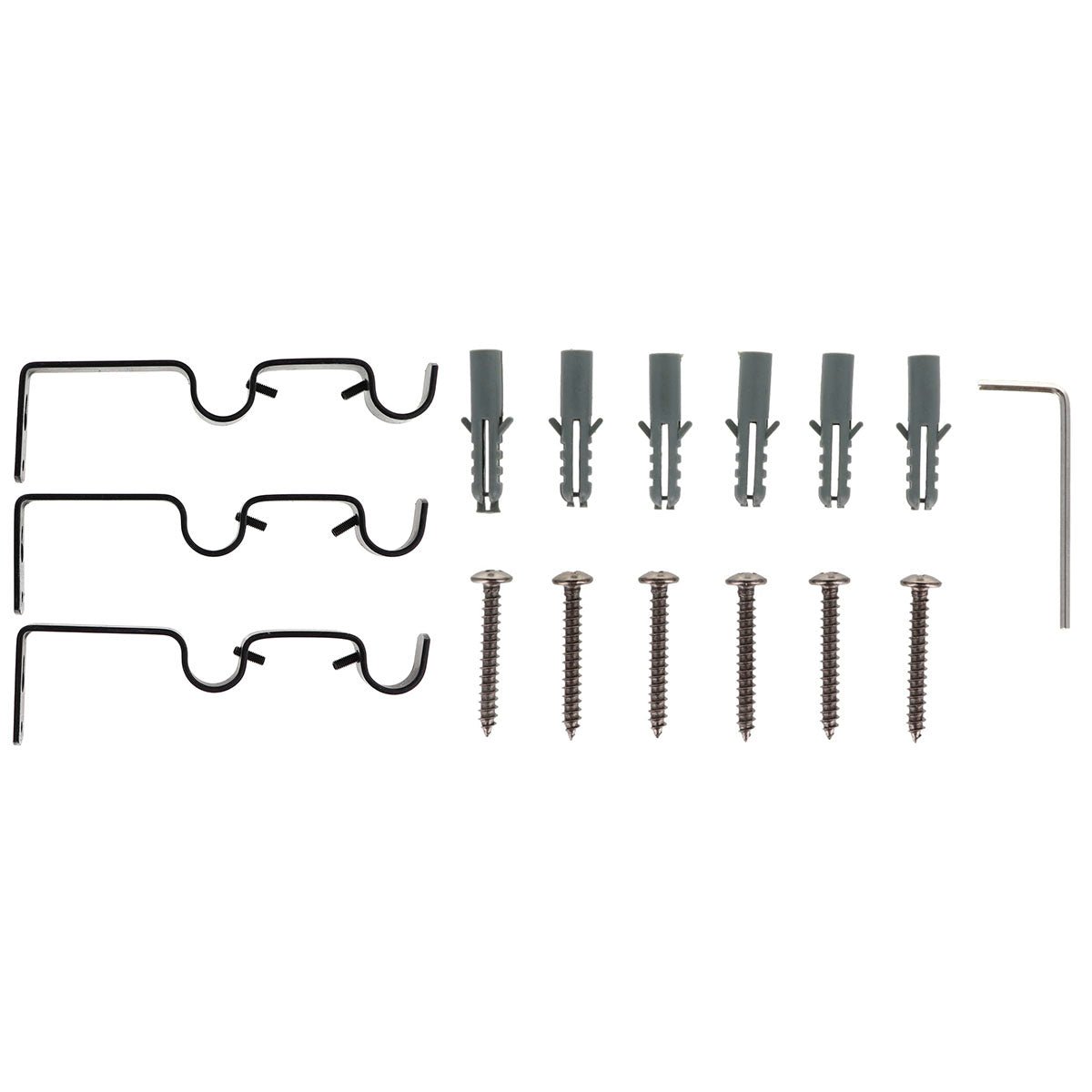 Set Galerie Dublă Extensibilă 120 - 210 CM Paloma Φ19MM - Negru Argintiu - Set galerie extensibilă - Softambient