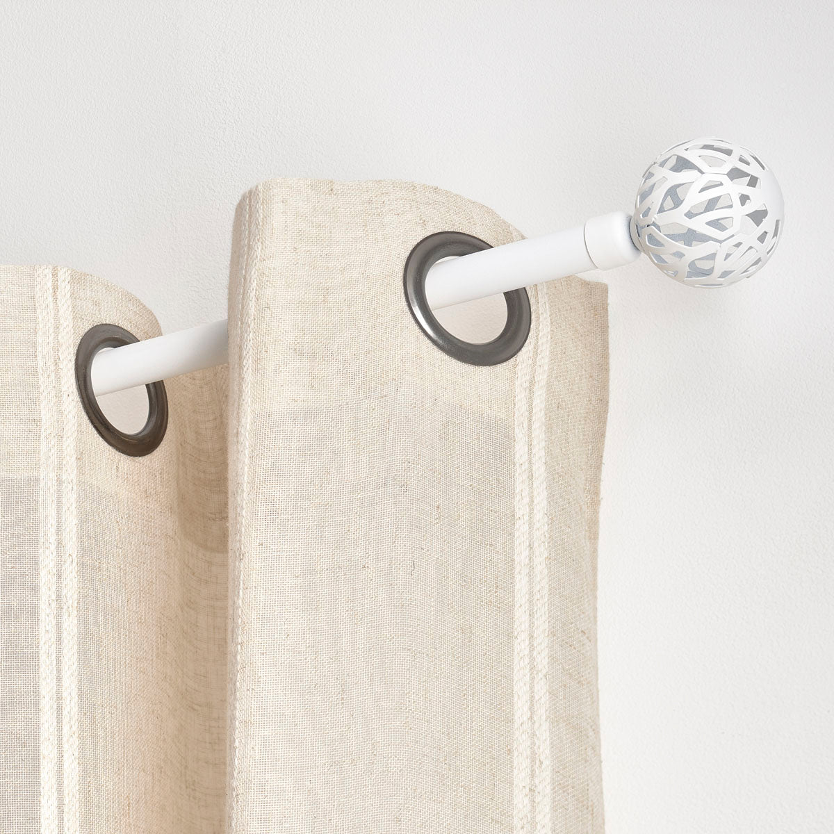 Set Galerie Extensibilă 120 - 210 CM Vintage Φ19MM - Alb Mat - Set galerie extensibilă - Softambient