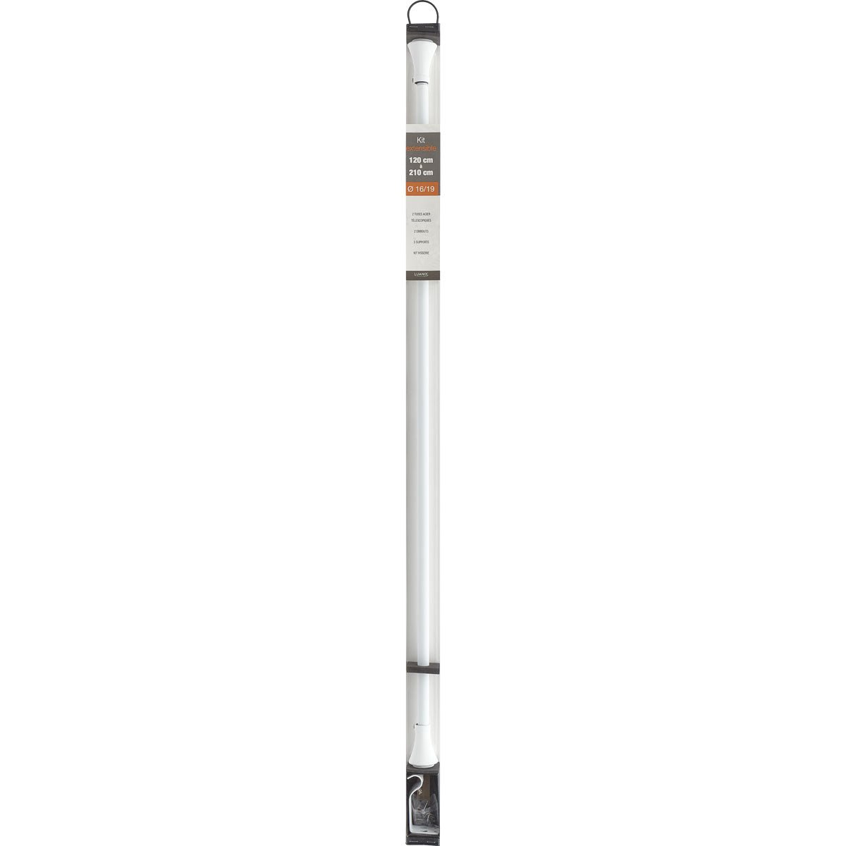 Set Galerie Extensibilă 210 - 380 CM Brasserie Φ19MM - Alb Mat - Set galerie extensibilă - Softambient