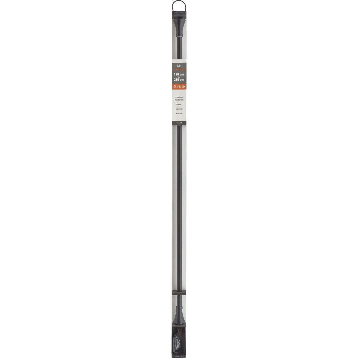 Set Galerie Extensibilă 210 - 380 CM Brasserie Φ19MM - Negru Mat - Set galerie extensibilă - Softambient