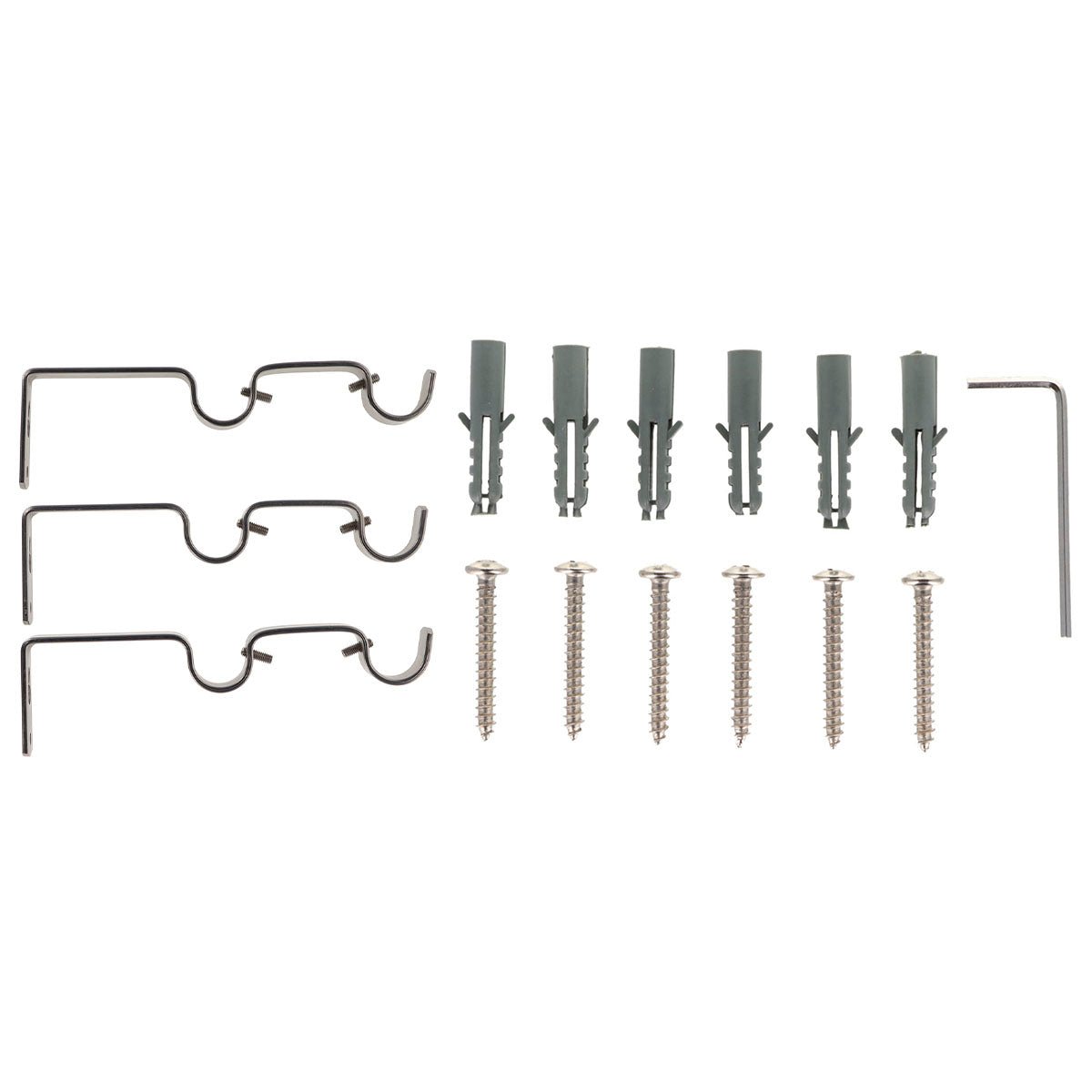Set Galerie Extensibilă Dublă 120 - 210 CM Lotus Φ19MM - Argintiu - Set galerie extensibilă - Softambient